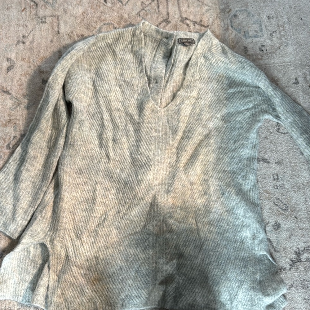J.Crew Grey button back sweater- wool/alpaca blend- EUC